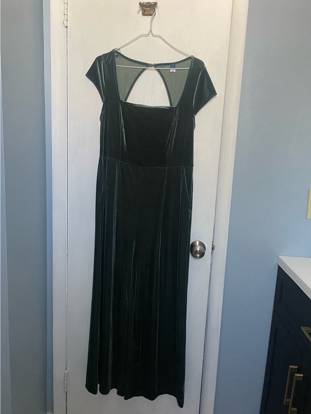 Emerald Green Velvet Maxi Dress